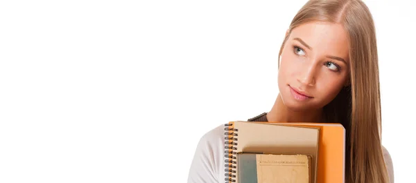 Blond student skönhet. — Stockfoto