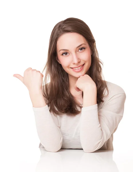 Expressive young brunette woman. — Stock Photo, Image