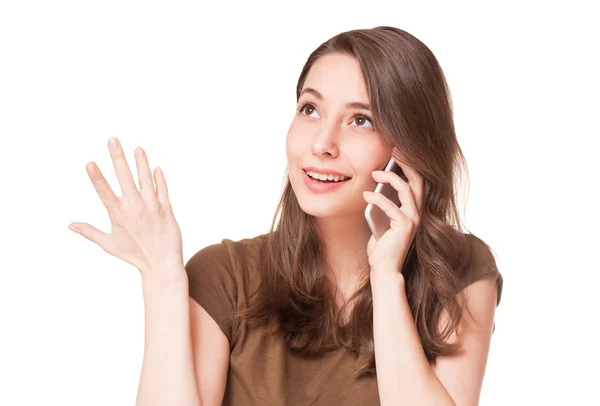 Am Telefon. — Stockfoto