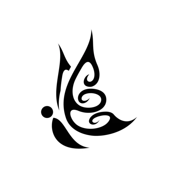 Tribal Design Schmetterling Symbol Isoliert Auf Weißem Hintergrund Schmetterling Symbol — Stockvektor