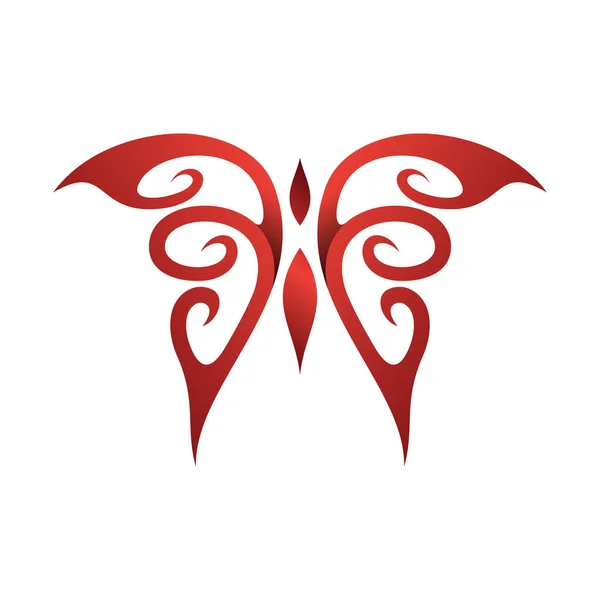 Tribal Butterfly Symbol Isoliert Auf Weißem Hintergrund Schmetterling Symbol Trendy — Stockvektor