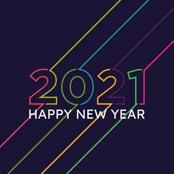 Colección 2021 Feliz Año Nuevo Signos Símbolos Ilustración Vectorial Feliz — Archivo Imágenes Vectoriales