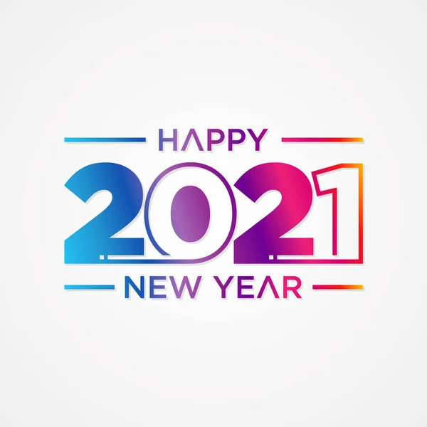 Creative Concept 2021 Happy New Year Colorful Style Design Templates — Stock Vector