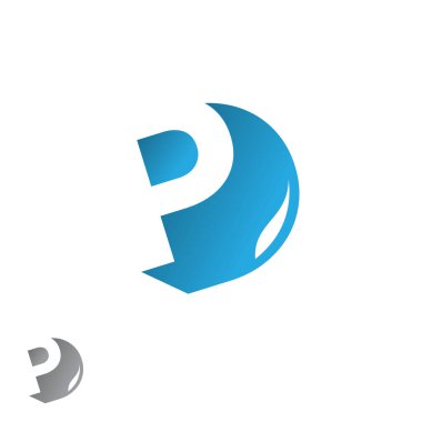 P harfi, gölgeli vektör şablonu. Karakter sembolü logosu. Vektör illüstrasyon EPS.8 EPS.10