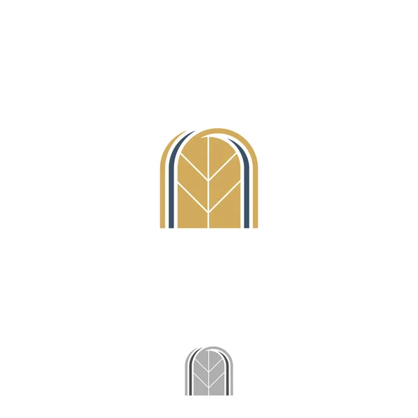 Вінтажні Двері Дизайну Листовим Мотивом Білому Тлі Векторні Ілюстрації Eps — стоковий вектор