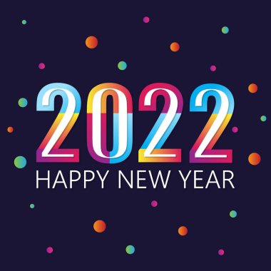 2022 Mutlu Yıllar insta renk afişi. 2022 tasarım tebrikleri, davetiyeler ve afişler. Vektör illüstrasyon EPS.8 EPS.10