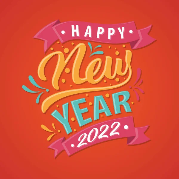 2022 Happy New Year Design Candy Style Letter Invitations Banner — Stock Vector