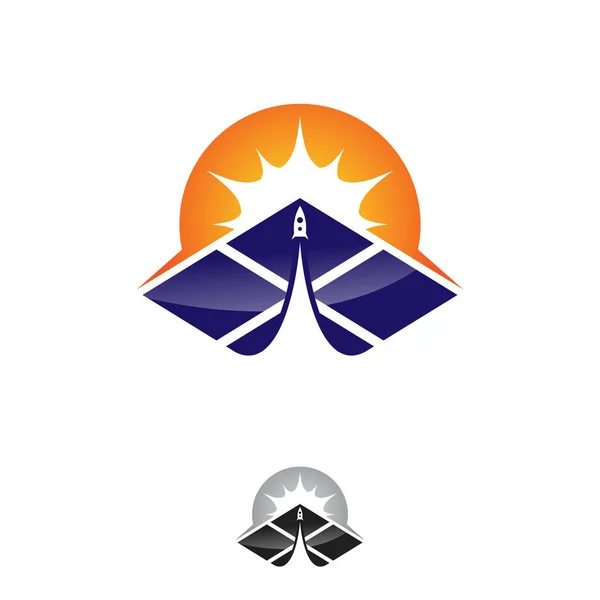 Шаблон Дизайну Логотипу Сонячної Енергії Дизайн Логотипу Сонячних Технологій Векторні — стоковий вектор
