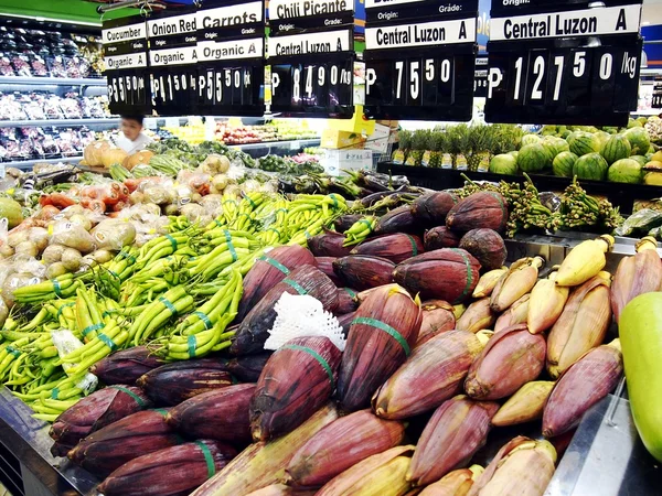 Eine Vielzahl von frischem Obst und Gemüse — Stockfoto