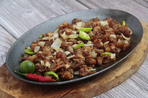 Photo Nourriture Philippine Fraîchement Cuite Appelée Sisig Porc — Photo