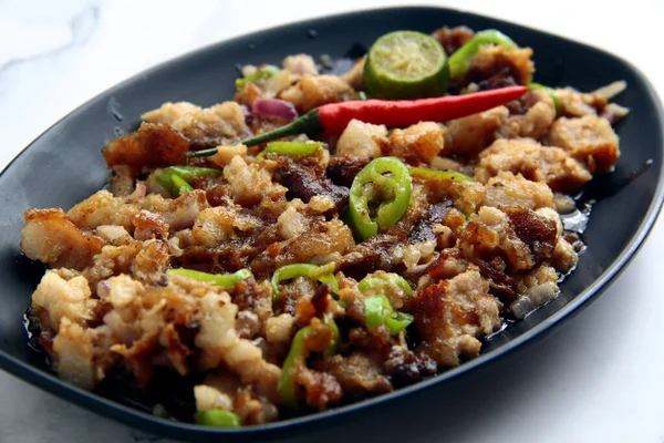 Photo Nourriture Philippine Fraîchement Cuite Appelée Sisig Porc — Photo