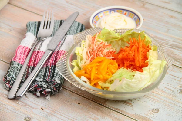 Photo Salade Légumes Fraîchement Préparée — Photo
