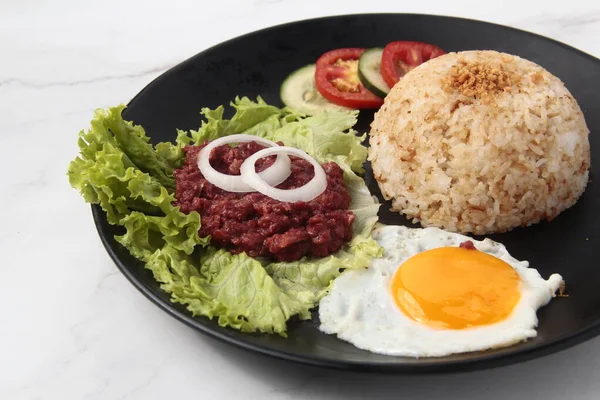 Foto Makanan Filipina Yang Baru Dimasak Disebut Cornsilog Yang Merupakan — Stok Foto