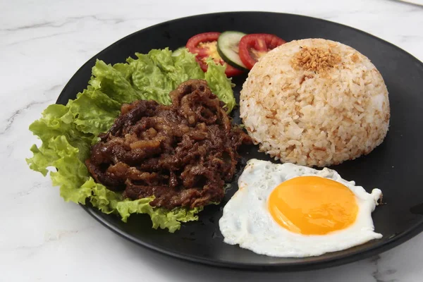 Foto Makanan Filipina Yang Baru Dimasak Disebut Tapsilog Yang Merupakan — Stok Foto