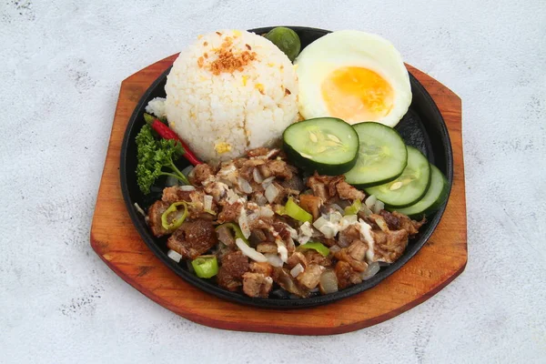 Foto Van Vers Gekookt Filipijns Eten Genaamd Varkensvlees Sisig — Stockfoto