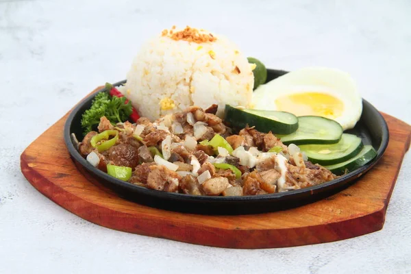 Photo Nourriture Philippine Fraîchement Cuite Appelée Sisig Porc — Photo