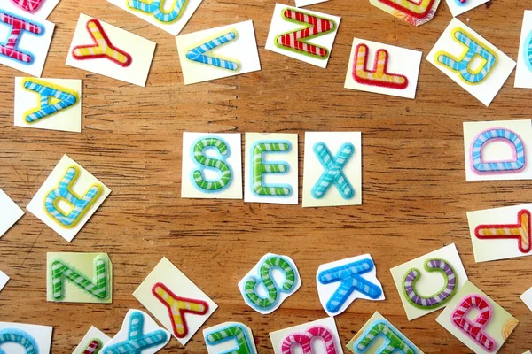 Colorful letters spelled as sex — Stock Photo, Image