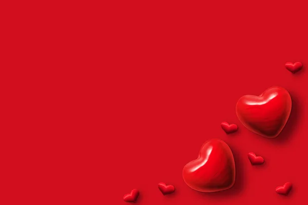 Coeur rouge fond abstrait pour carte de Saint-Valentin — Photo