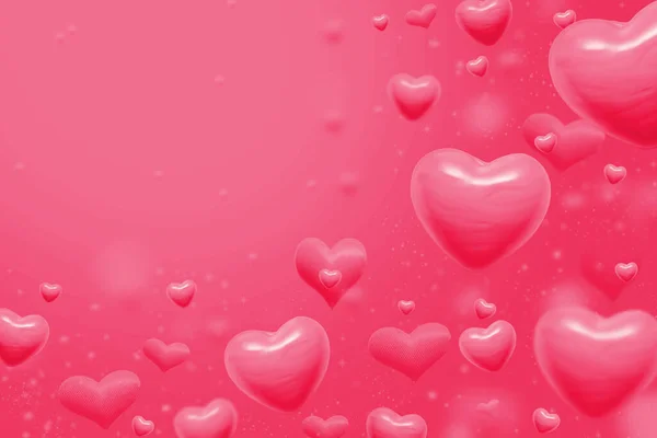 Roze harten abstracte achtergrond voor Valentijnsdag wenskaart — Stockfoto