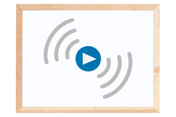 Canlı akış simgesi beyaz tahta üzerinde