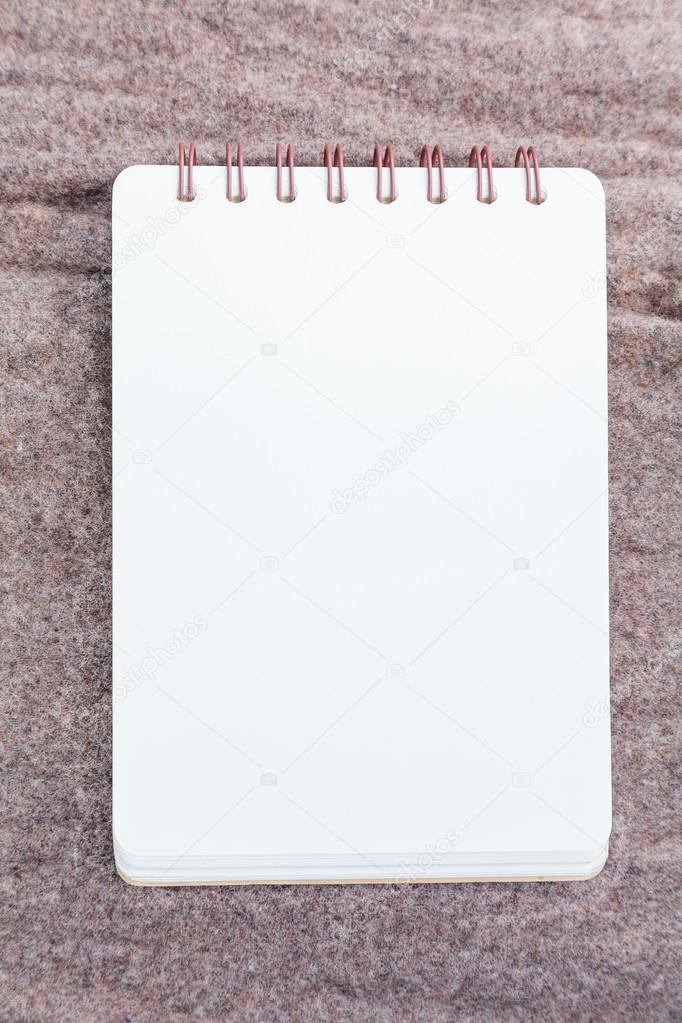 notebook on fabric