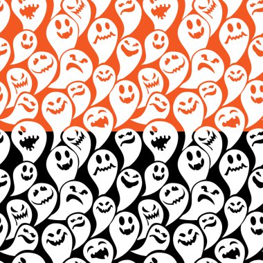 Komik hayalet ile Seamless modeli. Mutlu Cadılar Bayramı arka plan.