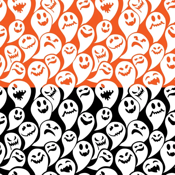 Nahtloses Muster mit lustigem Geist. fröhlicher Halloween-Hintergrund. — Stockvektor