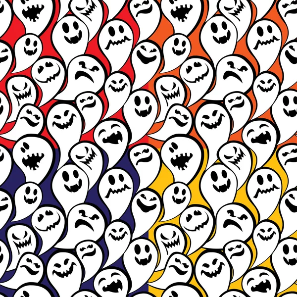 Patrón sin costuras con fantasma divertido. Feliz fondo de Halloween . — Vector de stock