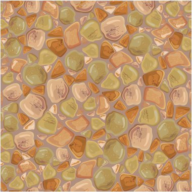 Seamless pattern - Stones Background in brown and green colors.  clipart
