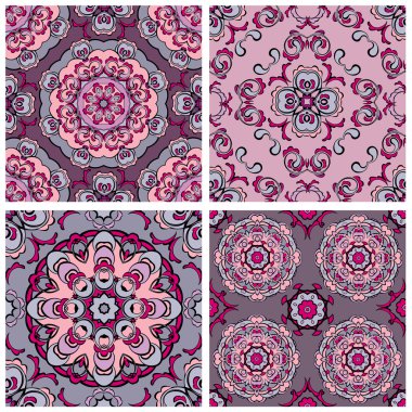 kare içinde arka planlar - süs Dikişsiz desen kümesidir. Tasarım