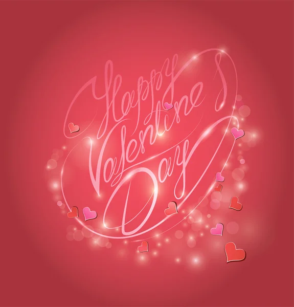Joyeuse Saint-Valentin. Élément calligraphique, carte de vacances avec h — Image vectorielle