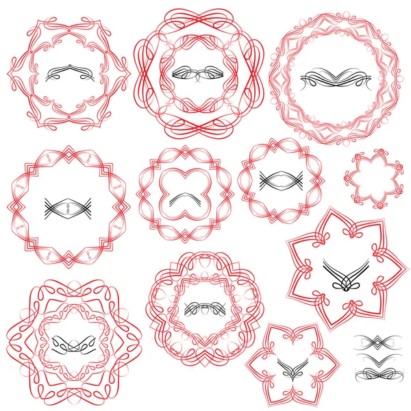 Набор винтажных фонов, декоративный круг Гильош Элементы Стоковый вектор