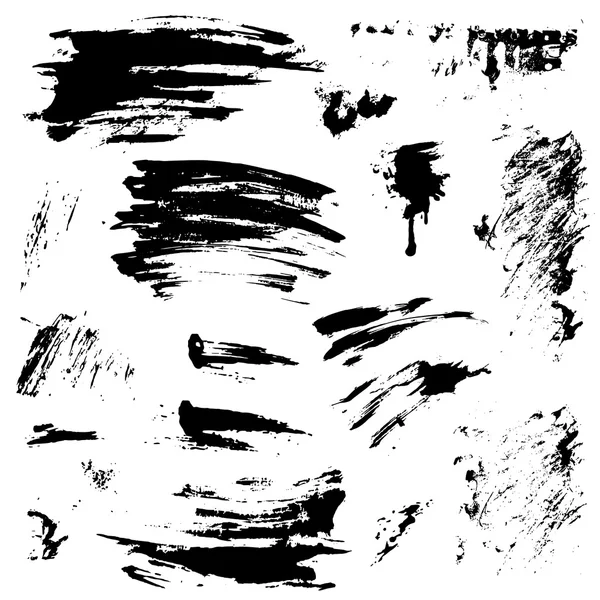 Set de manchas negras y salpicaduras de tinta. Elementos abstractos para el deseo — Archivo Imágenes Vectoriales