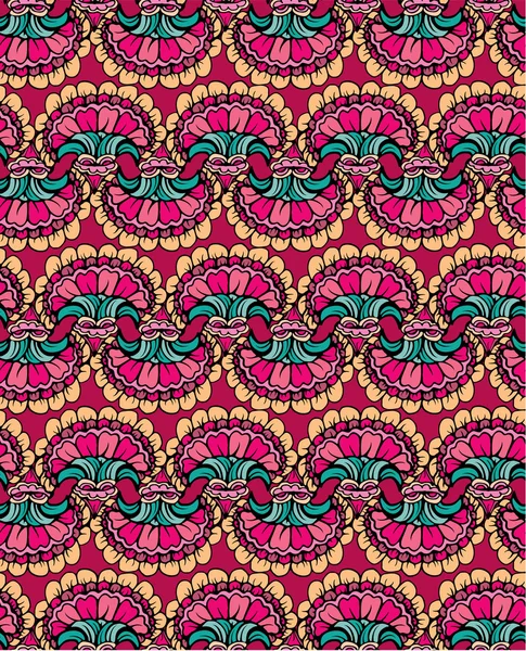 Abstract decorative seamless pattern with hand drawn floral elem — Stockový vektor