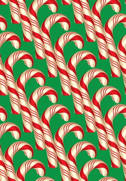 Seamless Pattern with Candy Canes, Christmas and New Year holida — Stock Vector