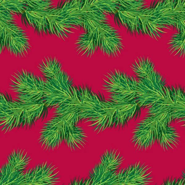 Modèle sans couture avec branche de sapin de Noël, vacances d'hiver — Image vectorielle