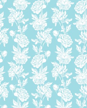 Gerçekçi grafik çiçekler - Şakayık - el d ile Seamless Modeli