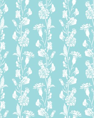 Gerçekçi grafik çiçekler - tatlı bezelye ile Seamless Modeli ve 