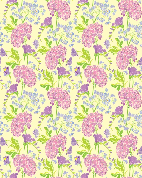Seamless pattern with Realistic graphic flowers - gardenia and s