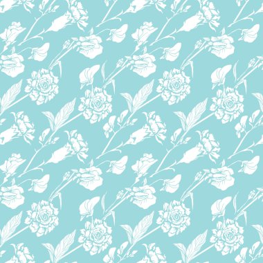 Gerçekçi grafik çiçekler - tatlı bezelye ile Seamless Modeli ve 