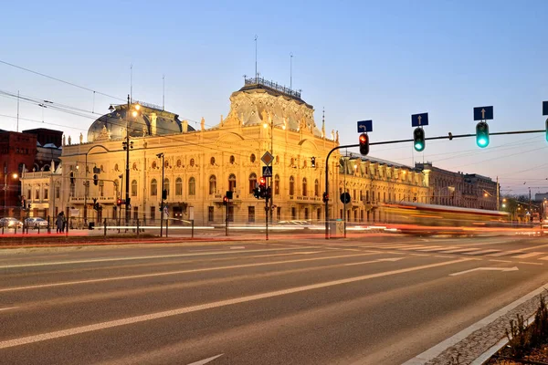 Staden Lodz Polen Över Poznanski Palace — Stockfoto