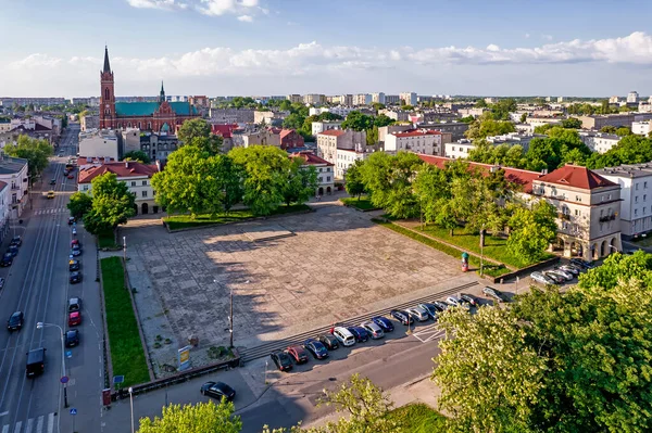 Άποψη Της Πλατείας Της Παλιάς Πόλης Στο Lodz Πολωνία — Φωτογραφία Αρχείου