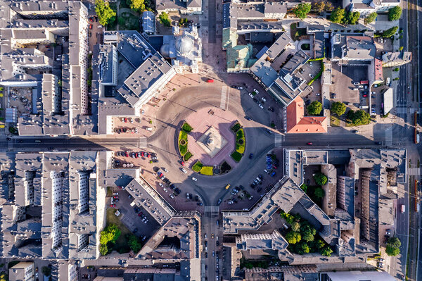 The city of Lodz, Poland - view of Freedom Square