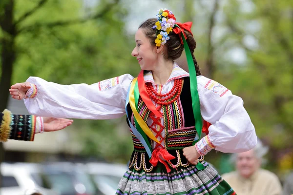 Польський Народний Танець Народна Пісня Танцювальний Ансамбль Lodz Культурний Центр — стокове фото