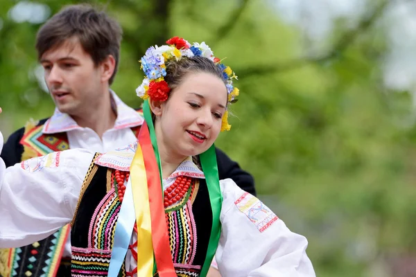 Польський Народний Танець Народна Пісня Танцювальний Ансамбль Lodz Культурний Центр — стокове фото