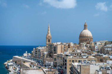 Valletta, Malta - Carmel Dağı 'nın Leydisi Bazilikası' nın Kubbesi.