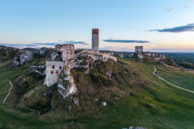Olsztyn Kalesi Krakow-Czestochowa Upland 'daki bir kalenin kalıntıları