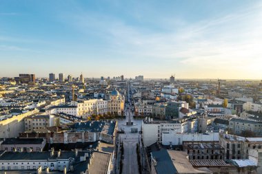 Lodz şehri, Özgürlük Meydanı manzarası. Lodz, Polonya