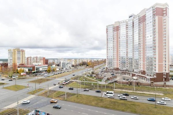 Naberezhnye Chelny Stad Från Höjd Syuyumbike Avenue Caesar Bostadskomplex — Stockfoto