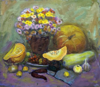 Kağıt üzerinde parlak avangard-soyut resim. Posteri yazdır